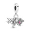 Charm-Anhänger Flugzeug Globus Koffer Sterling-Silber