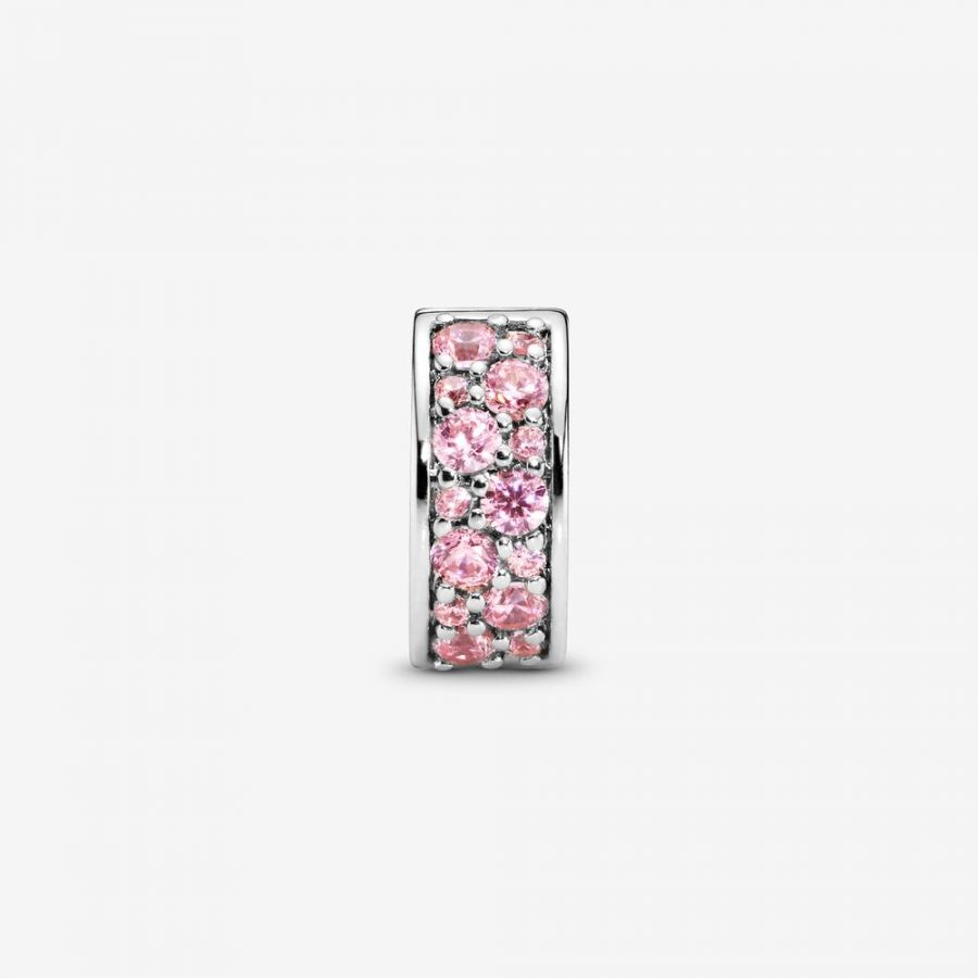 Charm Clip Rosafarbener Pavé-Glanz Zweitbild