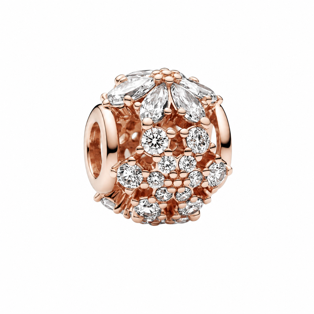 Charm Funkelndes Herbarium Cluster Rund 14k Rosé Vergoldet