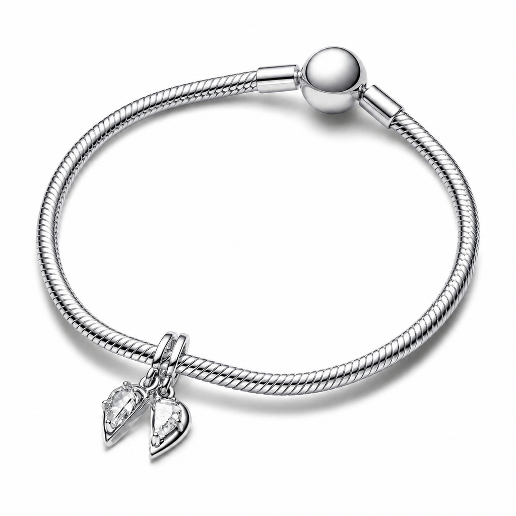 Charm-Anhänger Teilbar Mutter & Tochter Zirkonia Silber