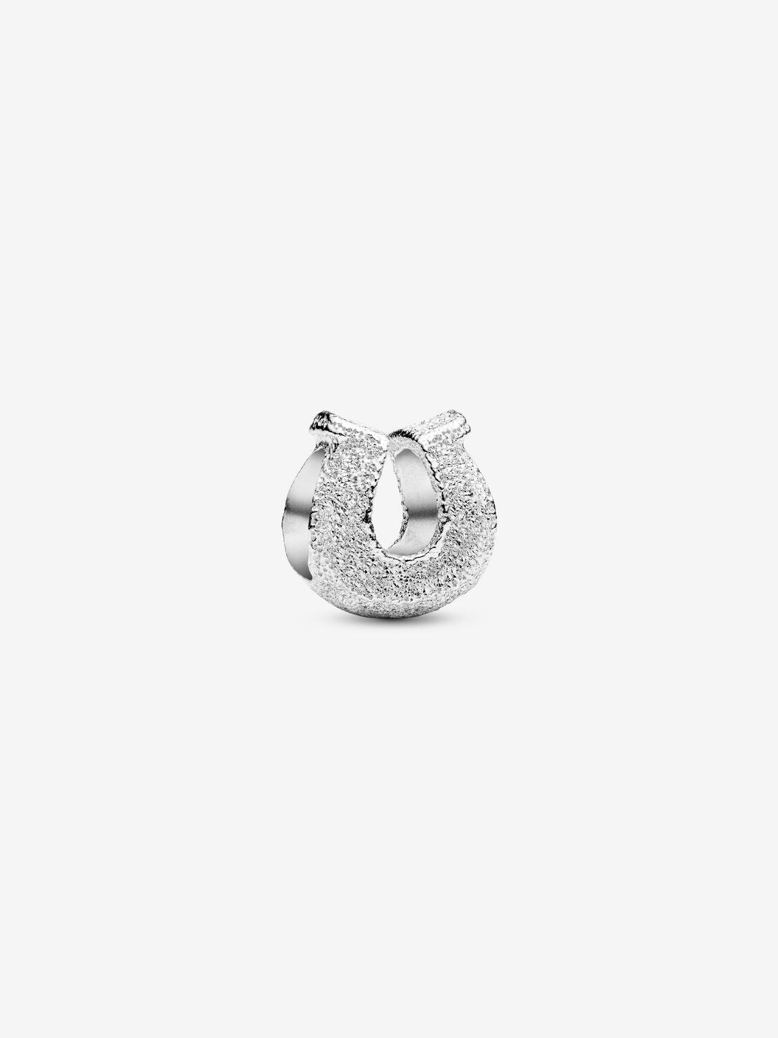 Strukturiertes Hufeisen Mini-Charm Sterling-Silber