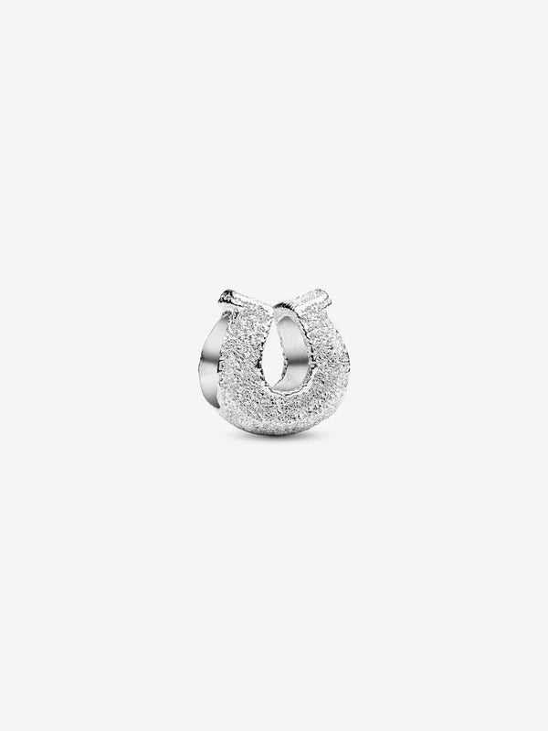 Strukturiertes Hufeisen Mini-Charm Sterling-Silber