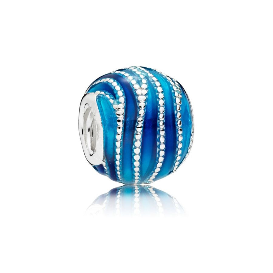 Charm Blue Wellen Sterling Silber