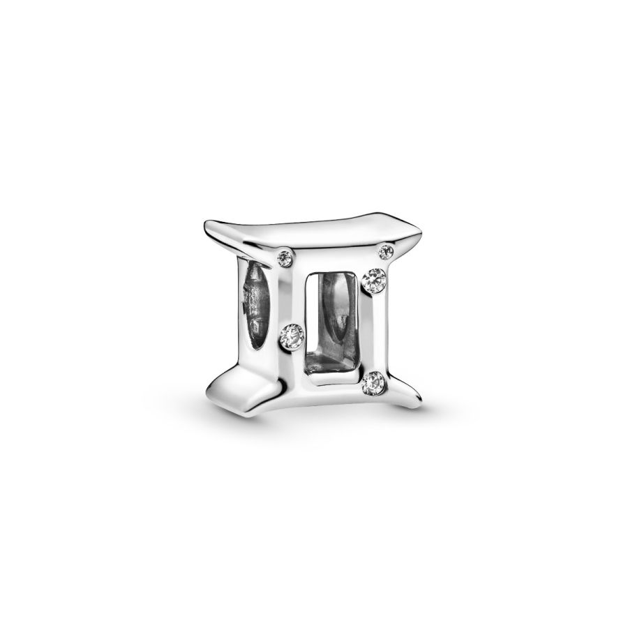 Charm Funkelnde Zwillinge Sterling Silber