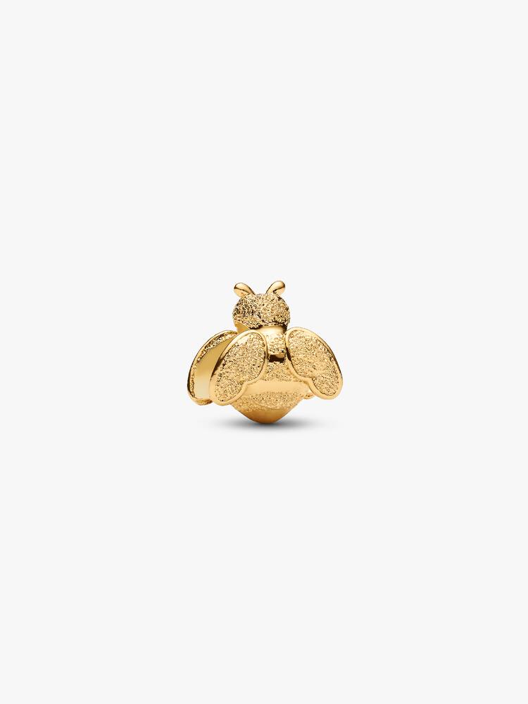 Strukturierte Biene Mini-Charm 14 Karat Vergoldung