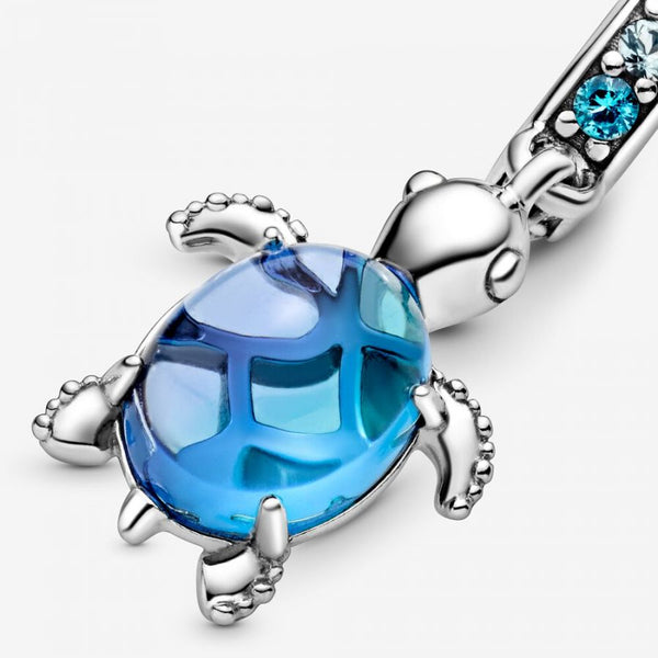 Charm-Anhänger Meeresschildkröte Murano-Glas Sterling-Silber