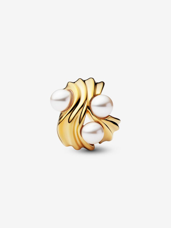 Abstrakter Wellen Charm 14 Karat Vergoldung