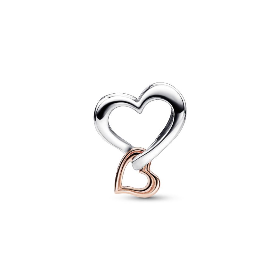 Charm Unendlichkeits-Herz Offen Silber 14k Rosévergoldet