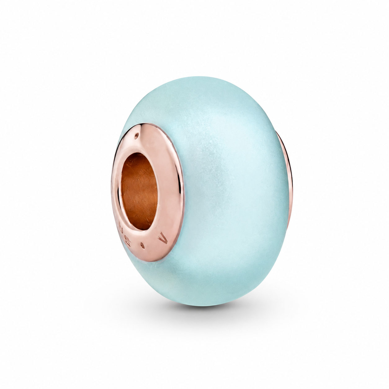 Rose  Charm Murano-Glas Mattblau Hauptbild