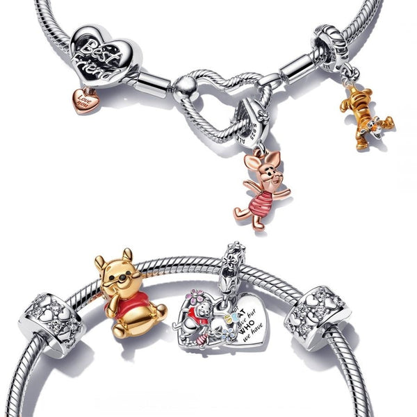 Charm Winnie Puuh I-Ah Schleife Sterling-Silber