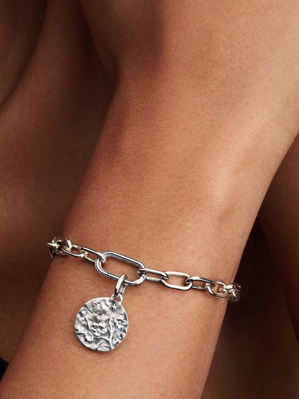 Kirschblüte Medaillon-Charm Sterling-Silb