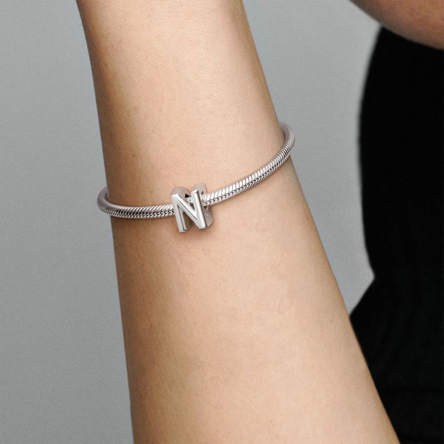 Charm Buchstabe Letter N Silber
