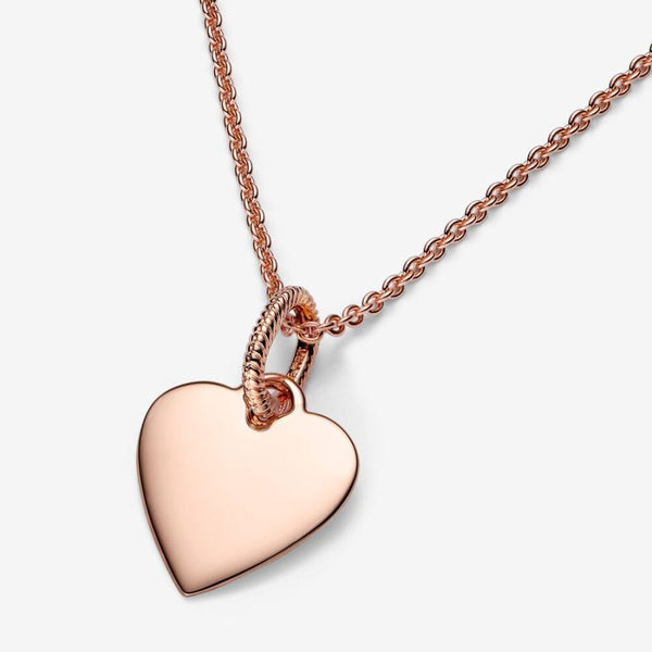 Charm-Anhänger Gravierbarer Herz 14k Rosé Vergoldet