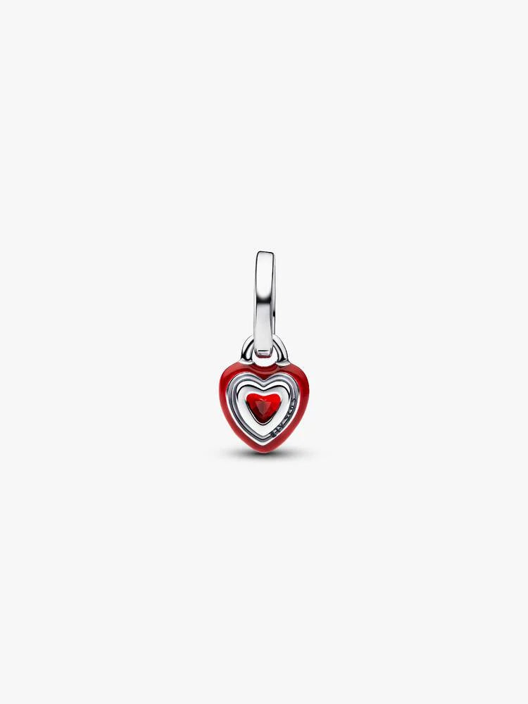 Rotes Chakra-Herz Mini-Charm-Anhänger Sterling-Silber