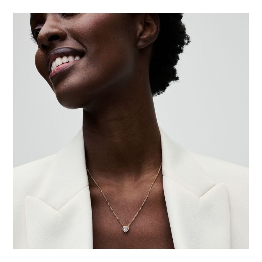 368425C01 Collier-Halskette Funkelndes Herz Vergoldet 45 cm Zweitbild