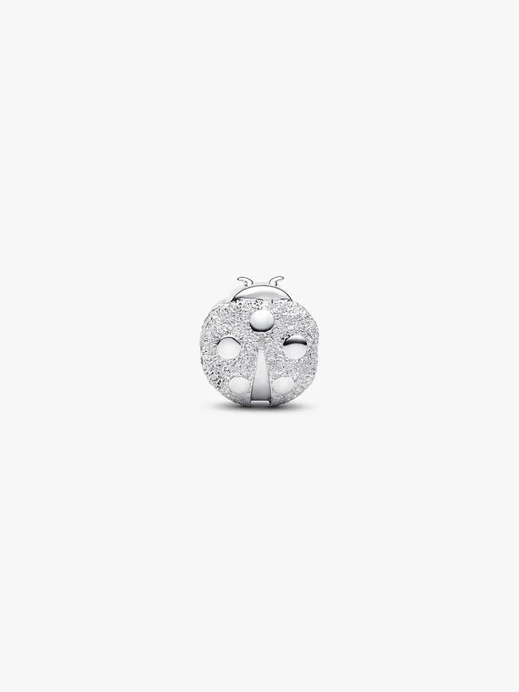 Strukturierter Marienkäfer Mini-Charm Sterling-Silber
