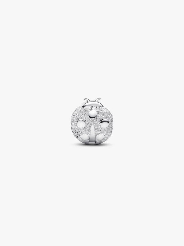 Strukturierter Marienkäfer Mini-Charm Sterling-Silber
