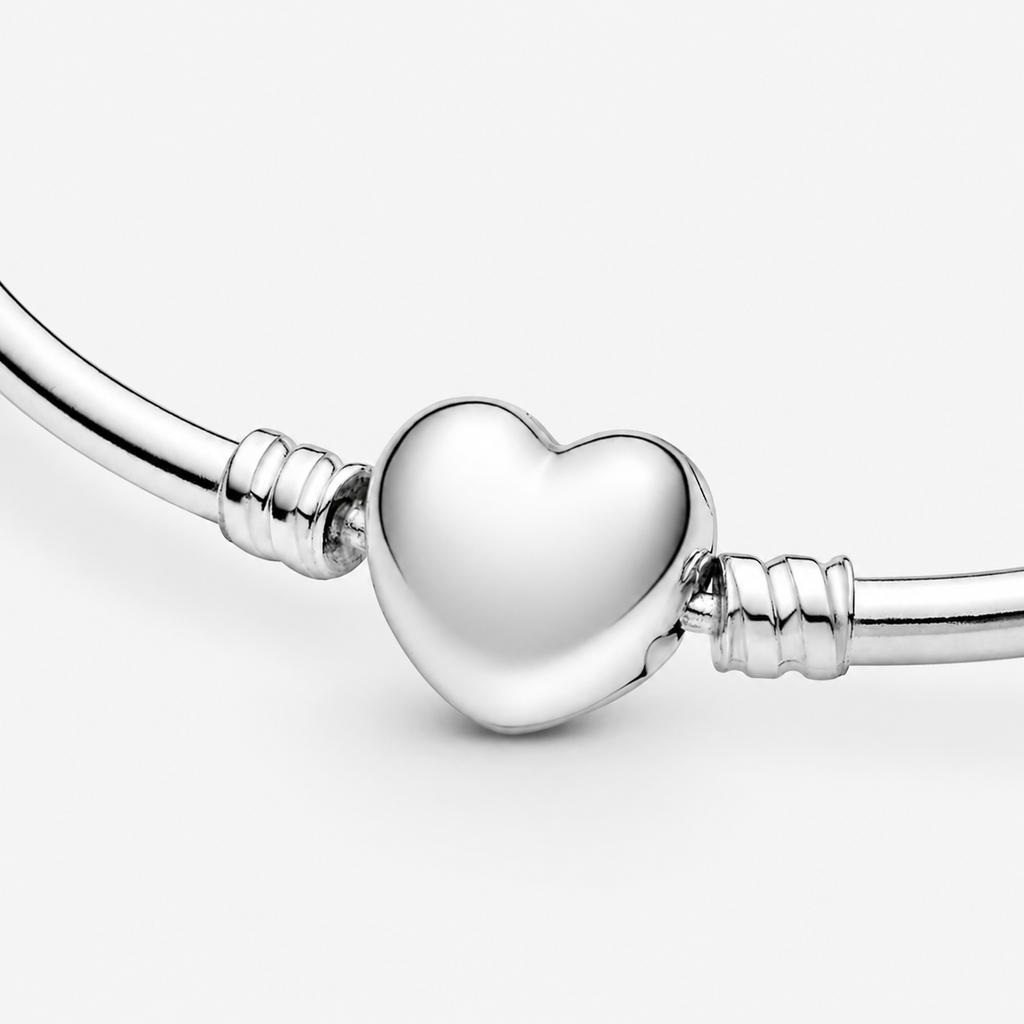 Armreif Moments Herzverschluss Silber
