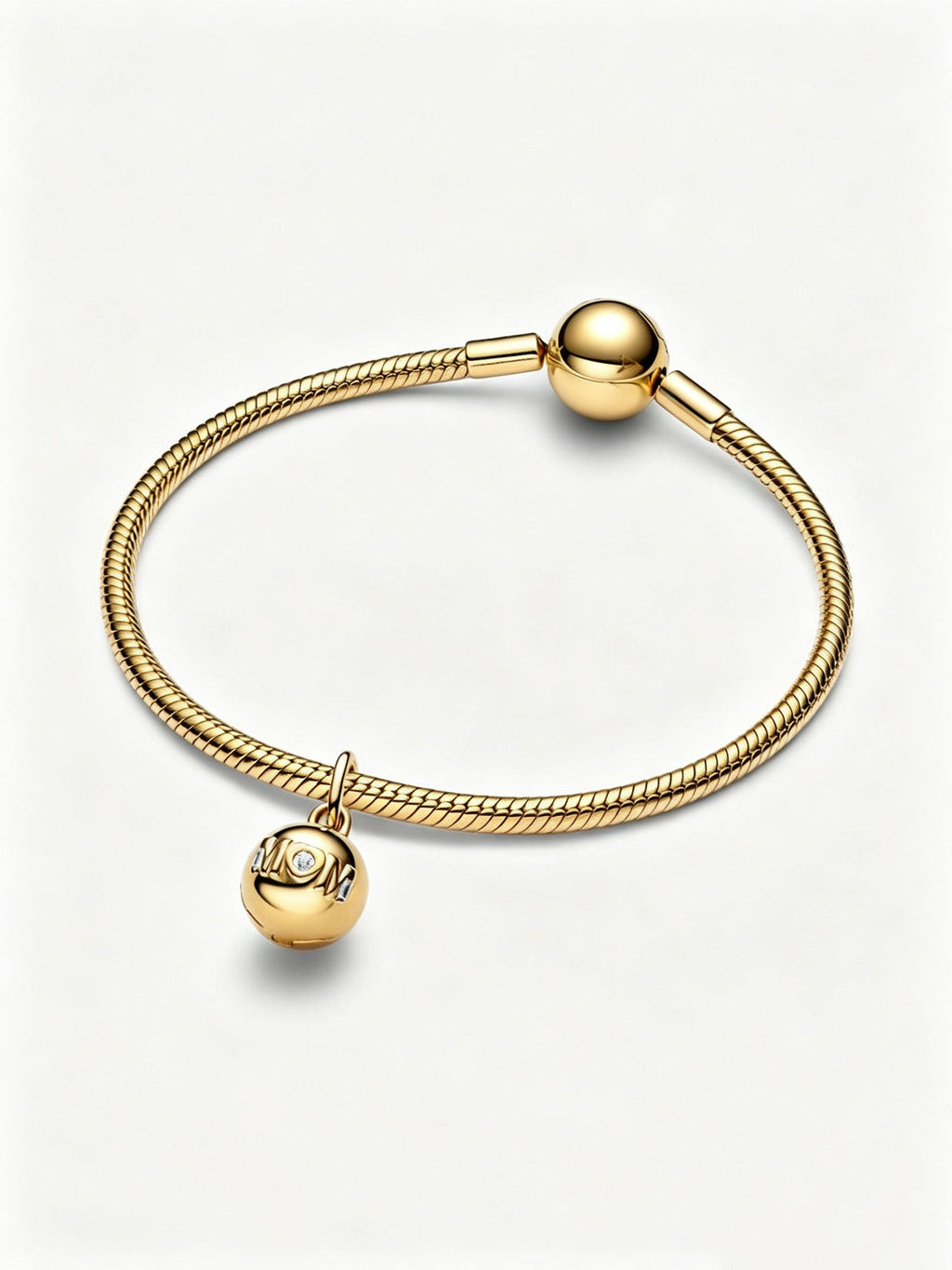 Mum Kugel-Charm 14 Karat Vergoldung