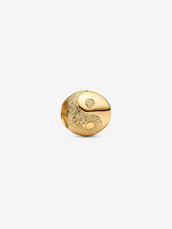 Strukturiertes Yin und Yang Mini-Charm 14 Karat Vergoldung