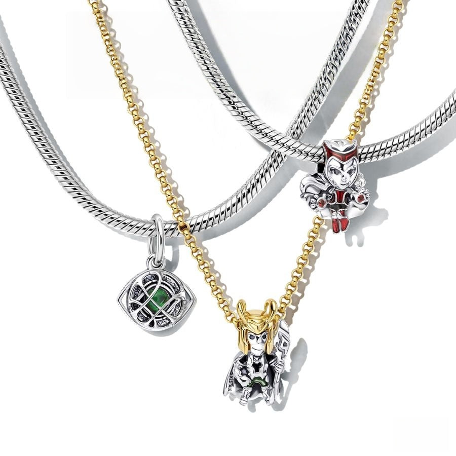 Charm Loki Grün Sterling-Silber Vergoldet