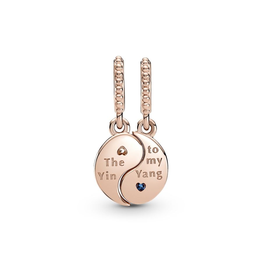 Charm-Anhänger Yin & Yang Funkelnder 14k Rosé Vergoldet
