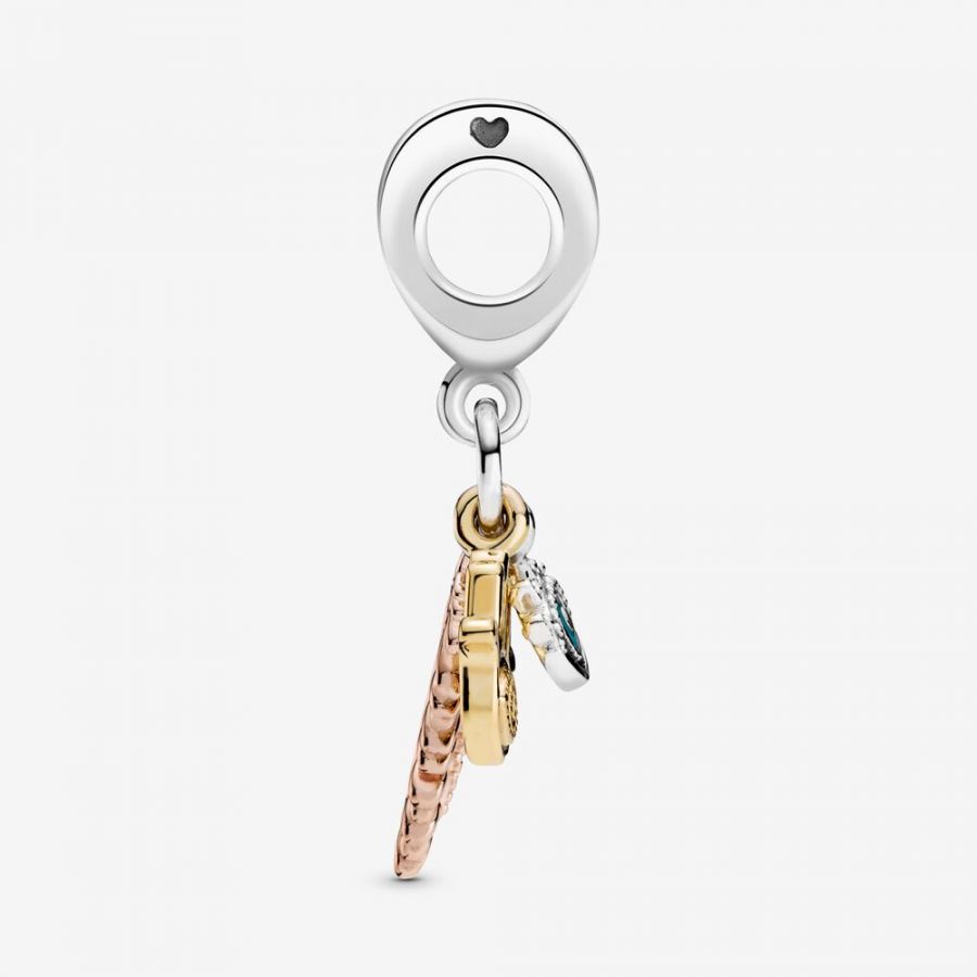 Rose  Charm-Anhänger Hand der Fatima Auge der Vorsehung Zweitbild