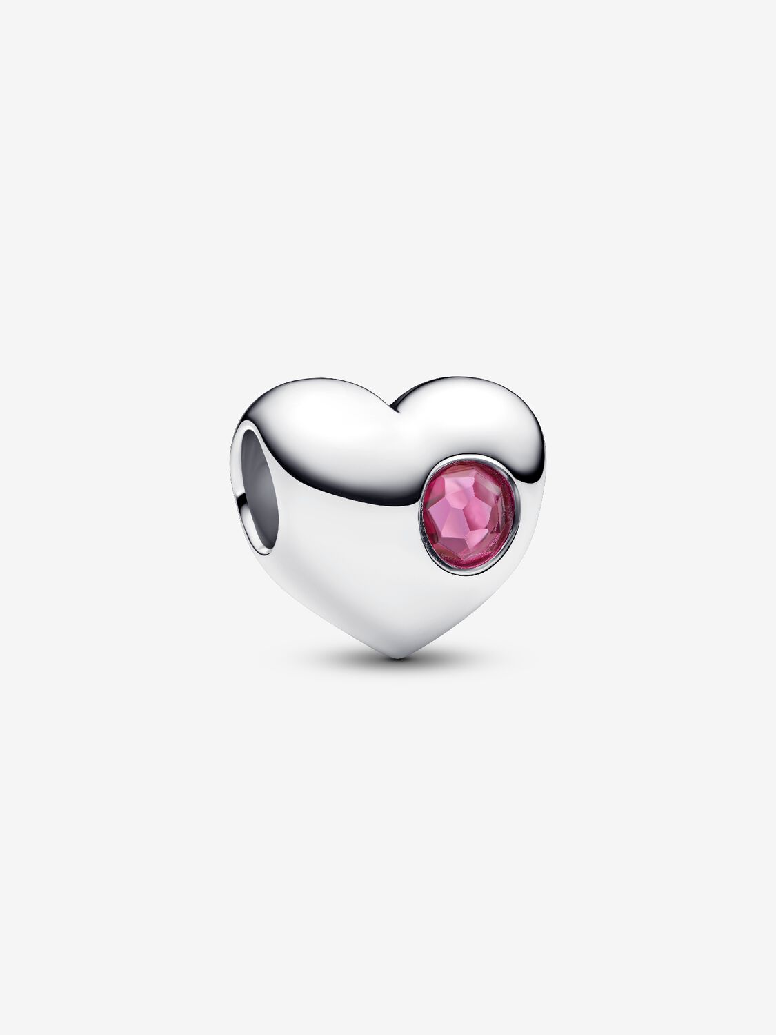 Gravierbares rosafarbenes Stein-Herz Charm Sterling-Silber Hauptbild