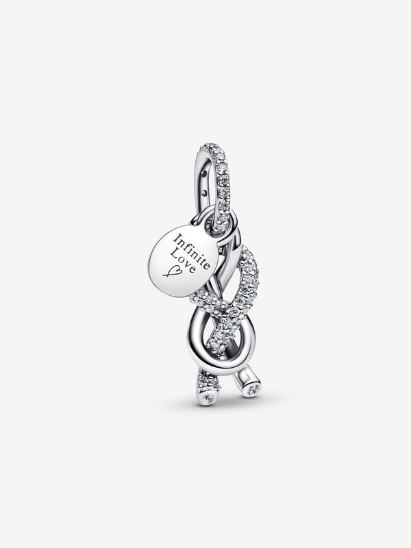 Pavé Unendlichkeitsknoten Charm-Anhänger