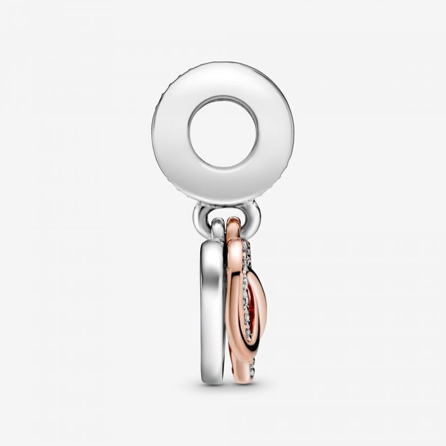 Rose  Charm-Anhänger Funkelndes Unendlichkeits-Herz