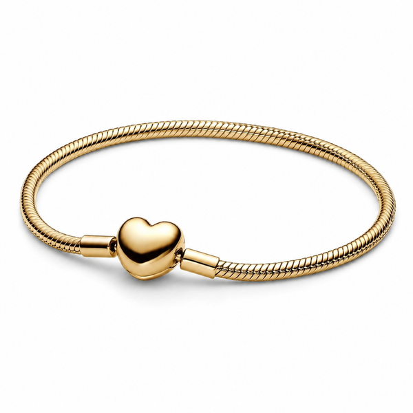 Gliederarmband Herz-Verschluss Vergoldet