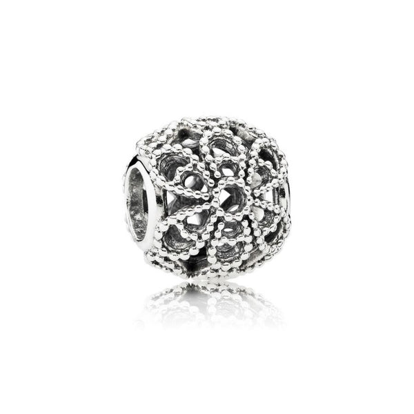 Charm Dame Offen gearbeitete Metallperlen-Blüten Sterling-Silber