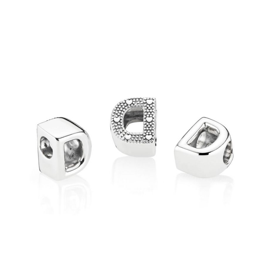 Charm Buchstabe Letter D Silber