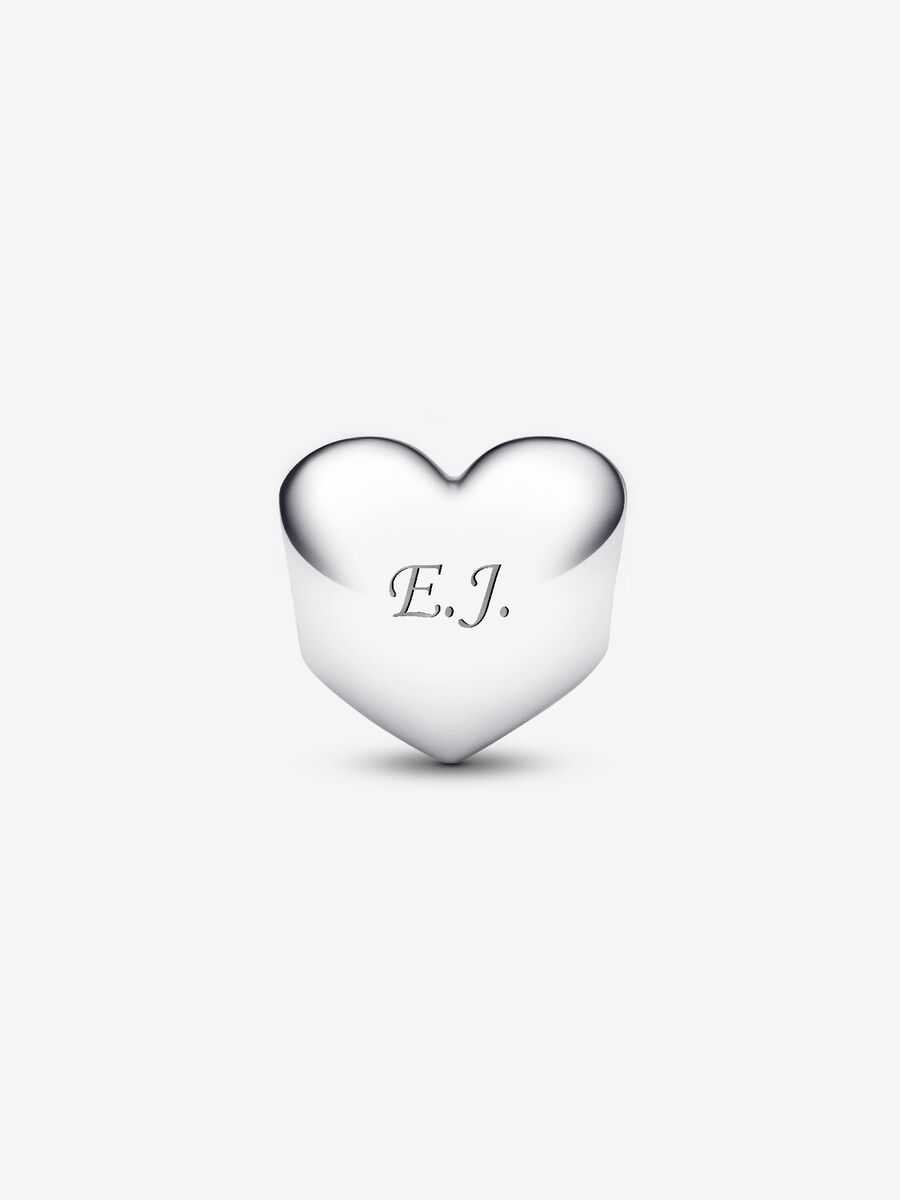 Gravierbares Roter Stein Herz-Charm Sterling-Silber