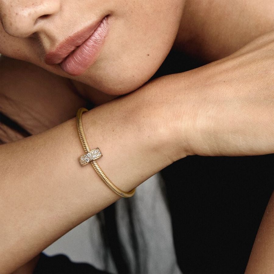 Clip-Charm Pavé Zirkonia 14k Vergoldet