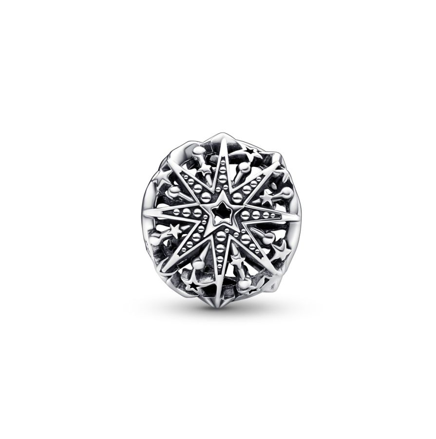 Charm Himmlische Schneeflocke Stern Sterling-Silber