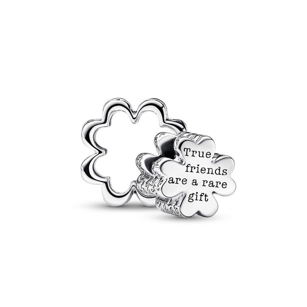 Charm Teilbares Vierblättriges Kleeblatt Sterling-Silber