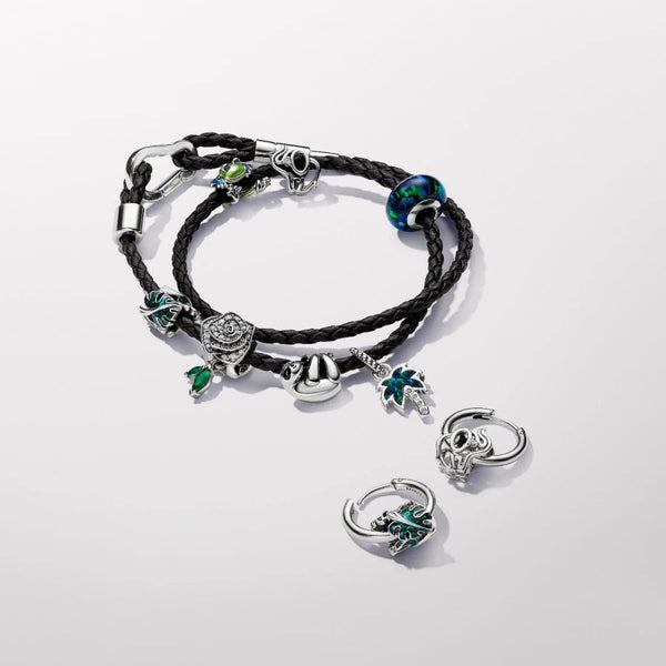 Charm Kletternder Frosch Emaille Grün Silber