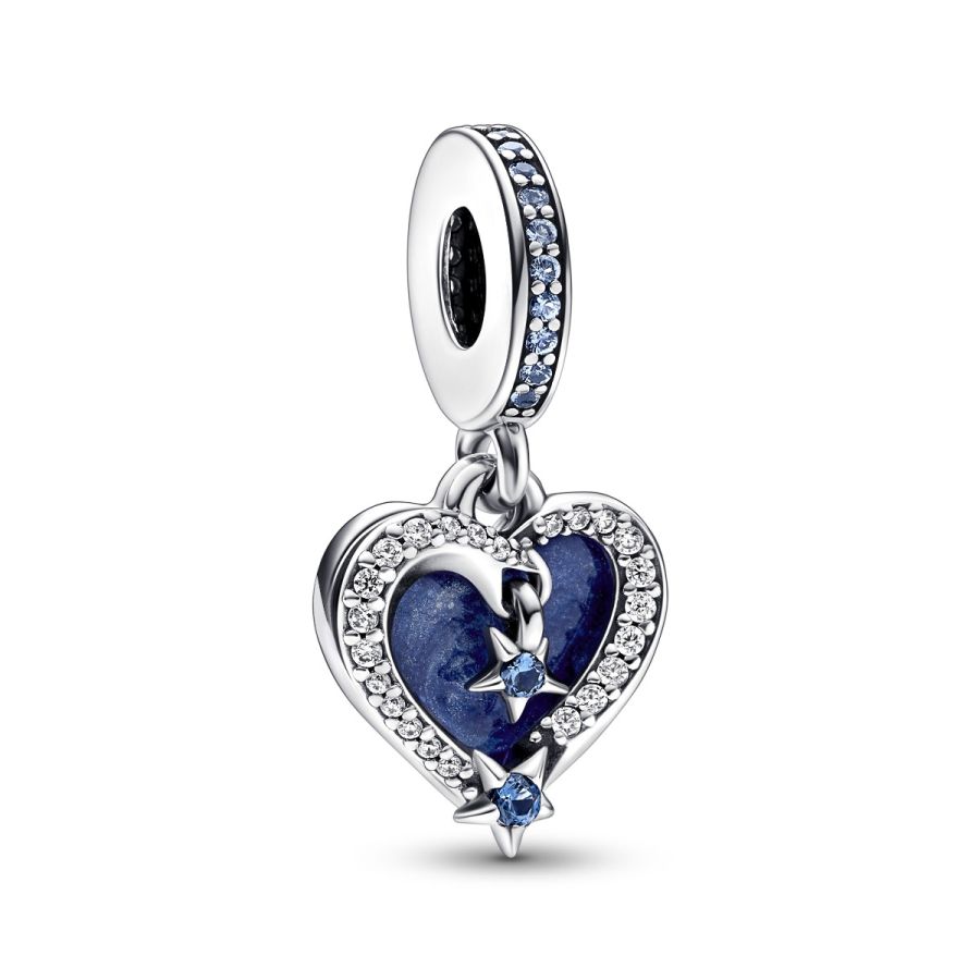 Charm-Anhänger Himmlische Sternschnuppe Herzen Silber