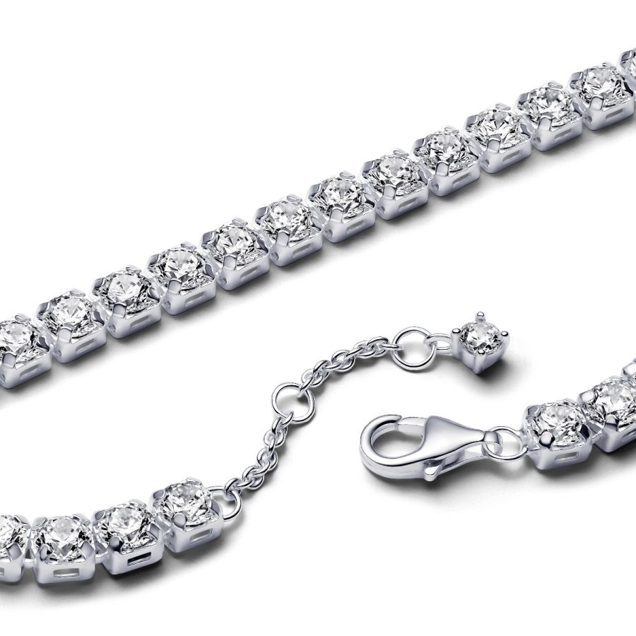 Tennisarmband Funkelnde Zirkonia Weiss Silber