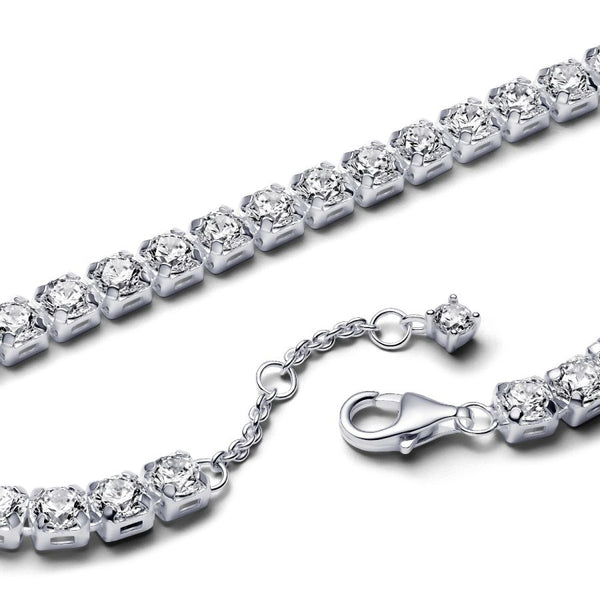 Tennisarmband Funkelnde Zirkonia Weiss Silber