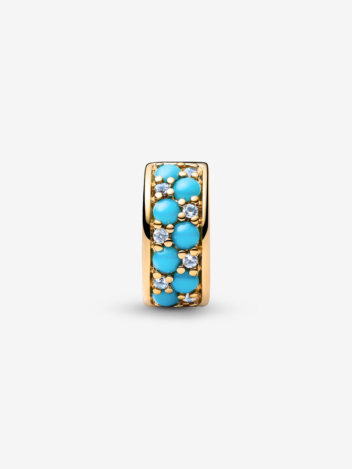 Aquablaues Clip-Charm 14 Karat Vergoldung