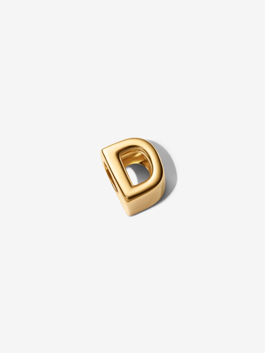 Buchstabe D Alphabet -Mini-Charm 14 Karat Vergoldung