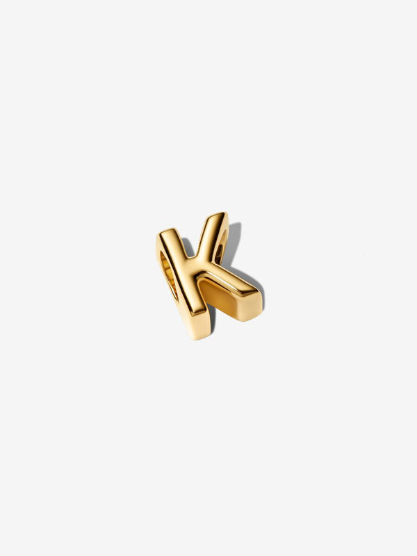 Buchstabe K Alphabet-Mini-Charm 14 Karat Vergoldung
