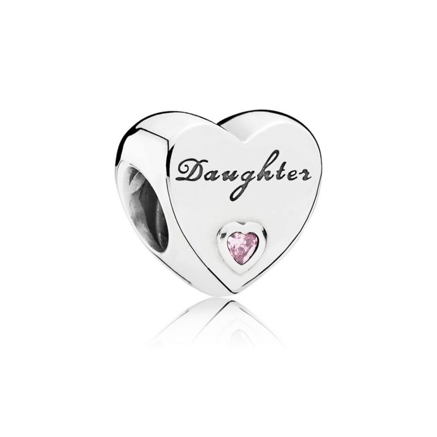 Charm Daughter Herz Tochterliebe Silber Rosa