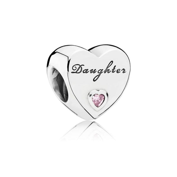 Charm Daughter Herz Tochterliebe Silber Rosa