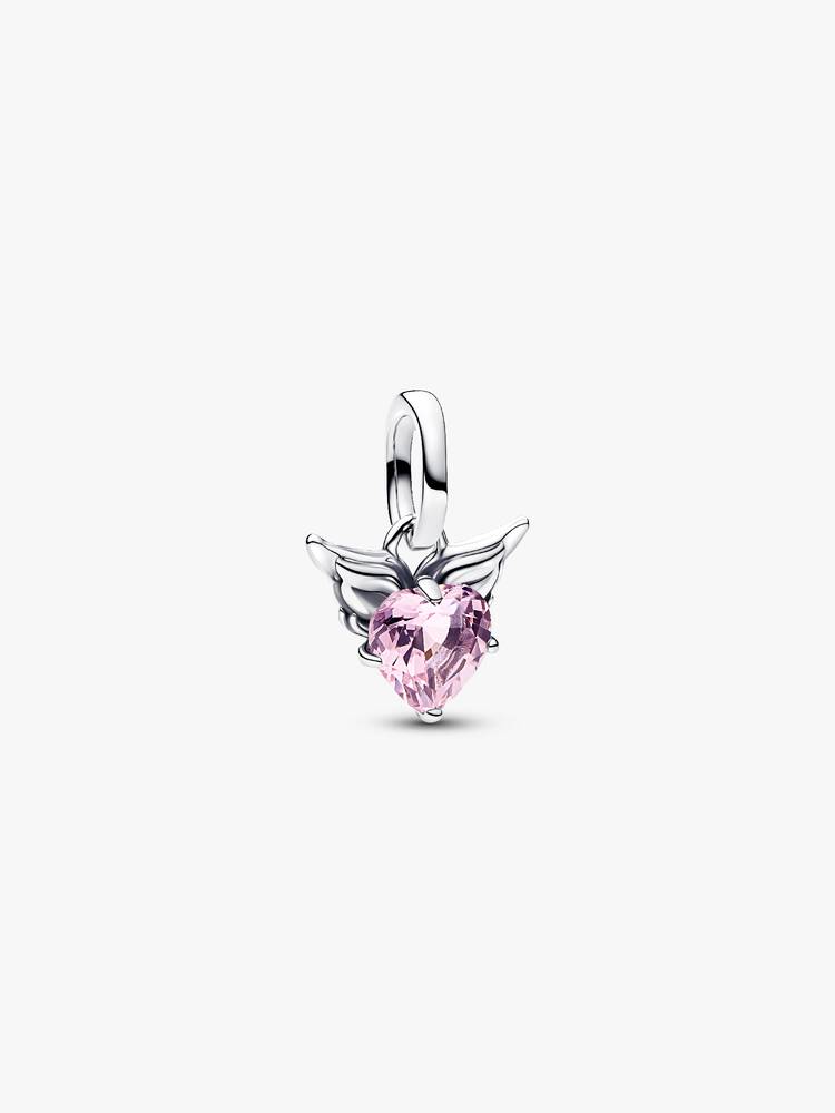 Geflügeltes Herz Mini-Charm-Anhänger Sterling-Silber Hauptbild