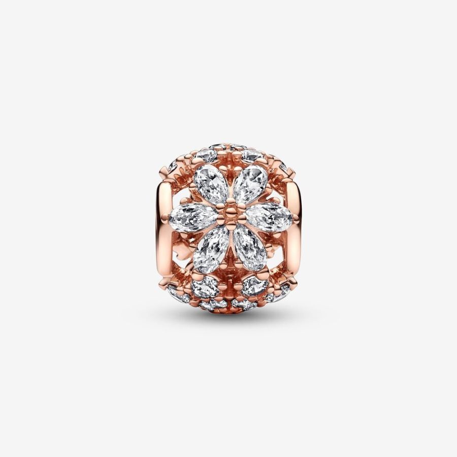 Charm Funkelndes Herbarium Cluster Rund 14k Rosé Vergoldet