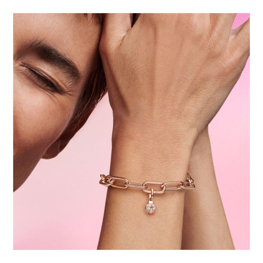 Mini-Charm-Anhänger Glücks-Marienkäfer Rosévergoldet