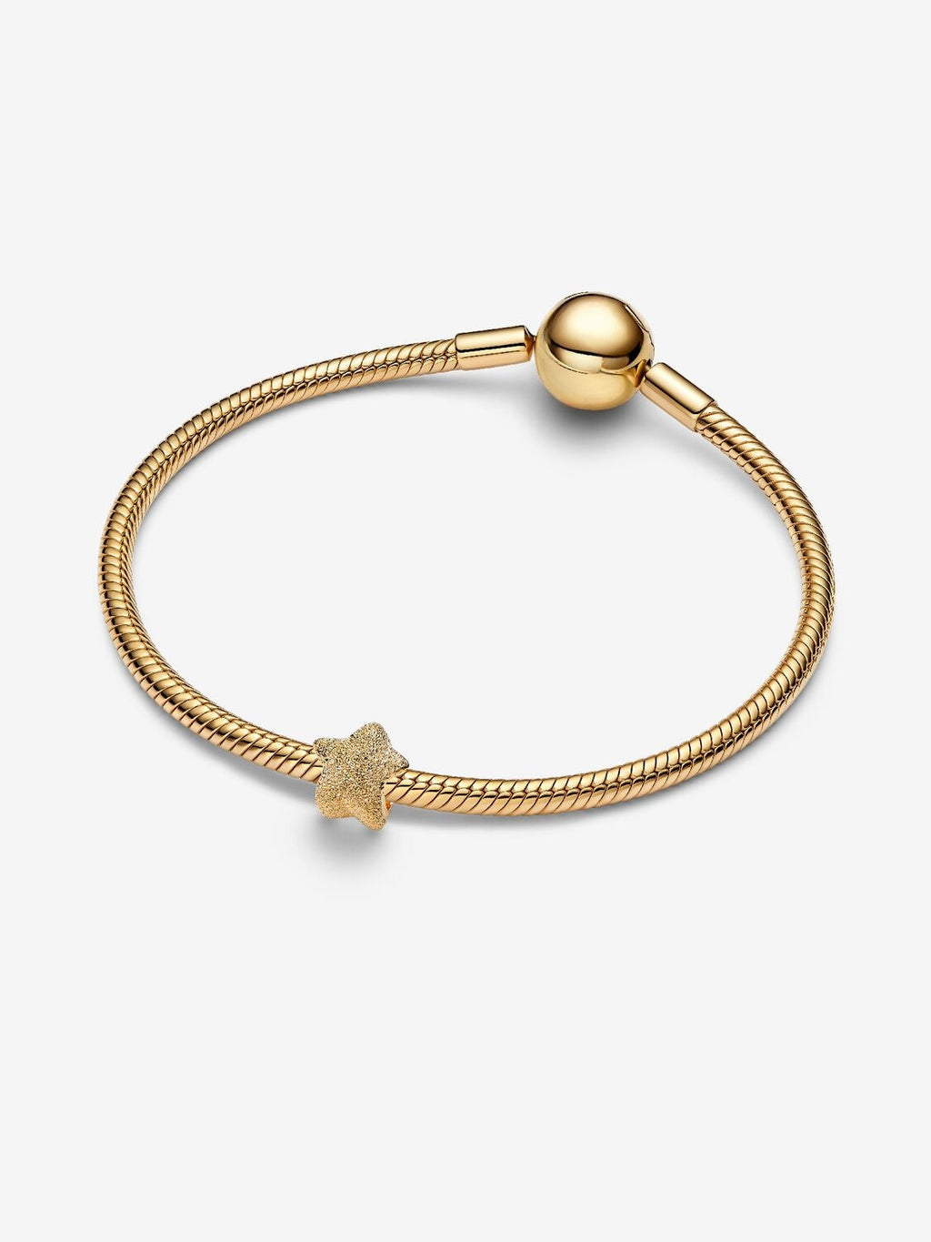 Strukturierter Stern Mini-Charm 14 Karat Vergoldung